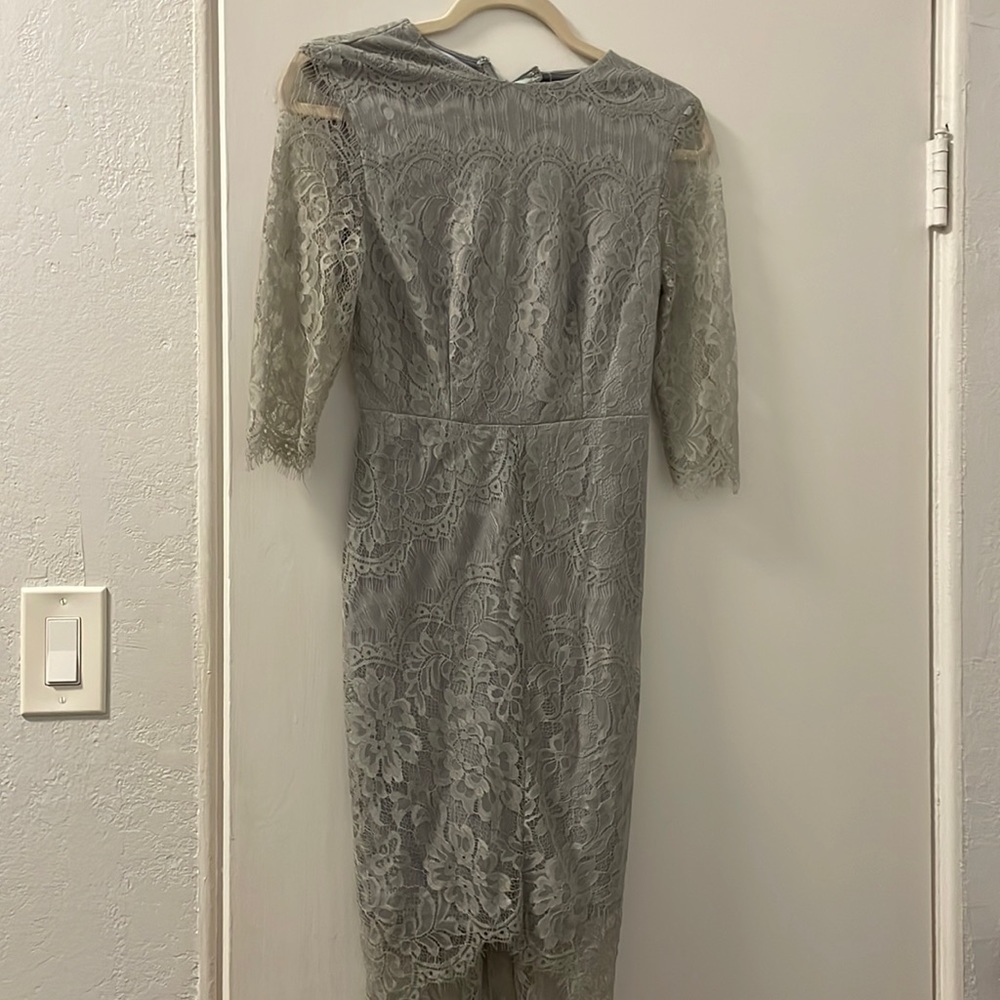 Lulus Grey Lace Dress XS